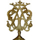 Vara porta estandarte de bronce con insignia mariana