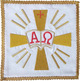 Palia bordado Alfa y Omega | Conjuntos de Altar blanco