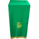 Paño cubre atril con JHS bordado verde