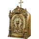 Sagrario con puerta grabada con elementos litúrgicos