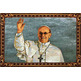 Tapiz del Papa Francisco saludando