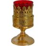 Lámpara de mesa con vaso de cristal rojo 
