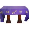 Manteles para mesa de altar con tela de color morado 