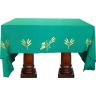 Manteles para mesa de altar con tela de color verde 