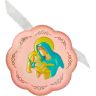 Medalla de cuna - Virgen con Niño Jesús rosa 