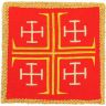 Palia bordado Cruces de Jerusalén | Ornamentos litúrgicos rojo 