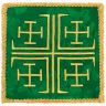 Palia bordado Cruces de Jerusalén | Ornamentos litúrgicos verde 
