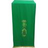 Paño de atril con JHS y otros bordados litúrgicos verde 