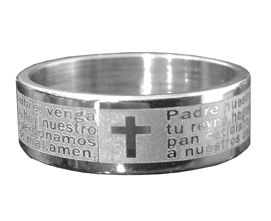 Anillo Padre Nuestro de acero | Regalos católicos