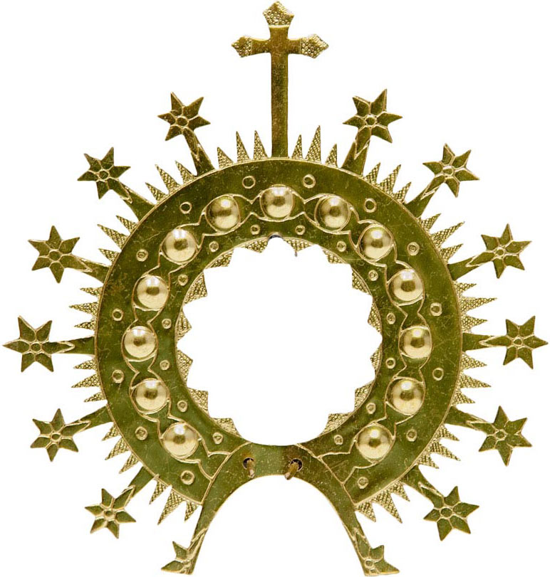 Aureola dorada para imagen de la Virgen del Rocío