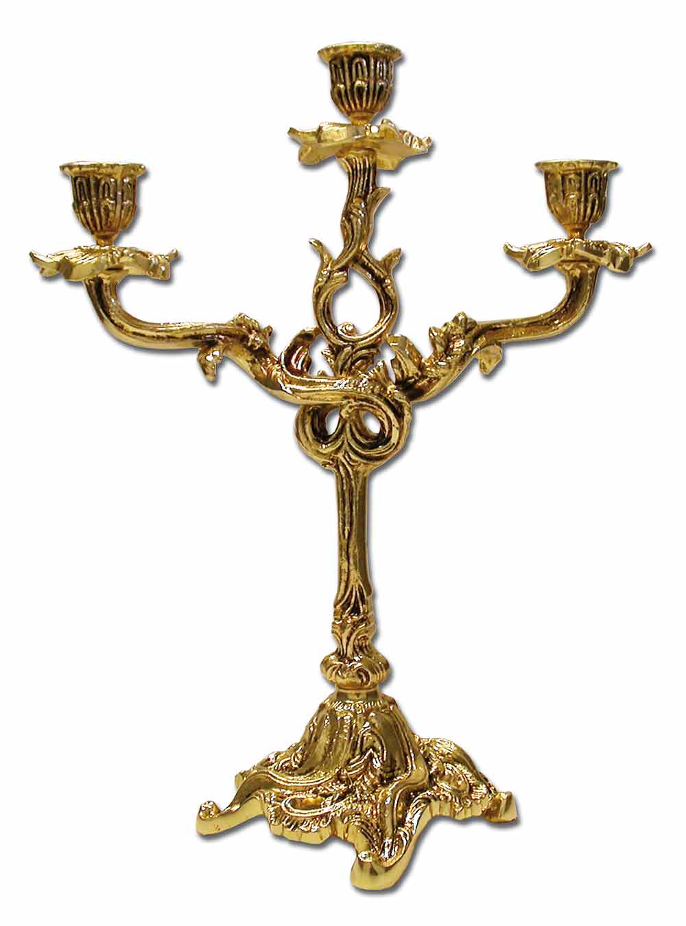Candelabro de mesa en bronce para tres velas Brabander.es