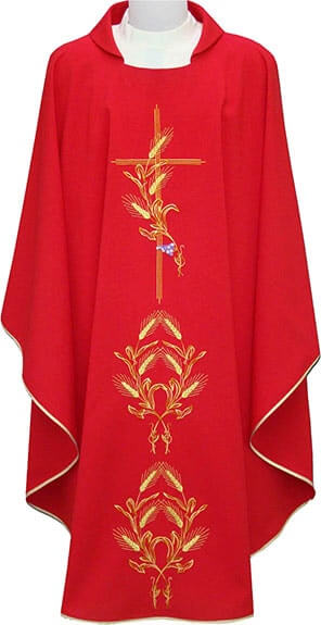 Casulla roja para sacerdote | Casullas de color rojo