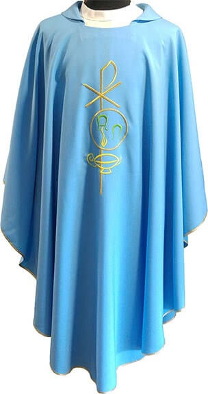 Casulla barata | Casulla de color azul para sacerdote