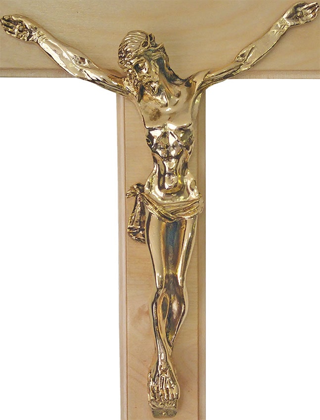 Crucifijos de pared  Cruz madera con Cristo de metal