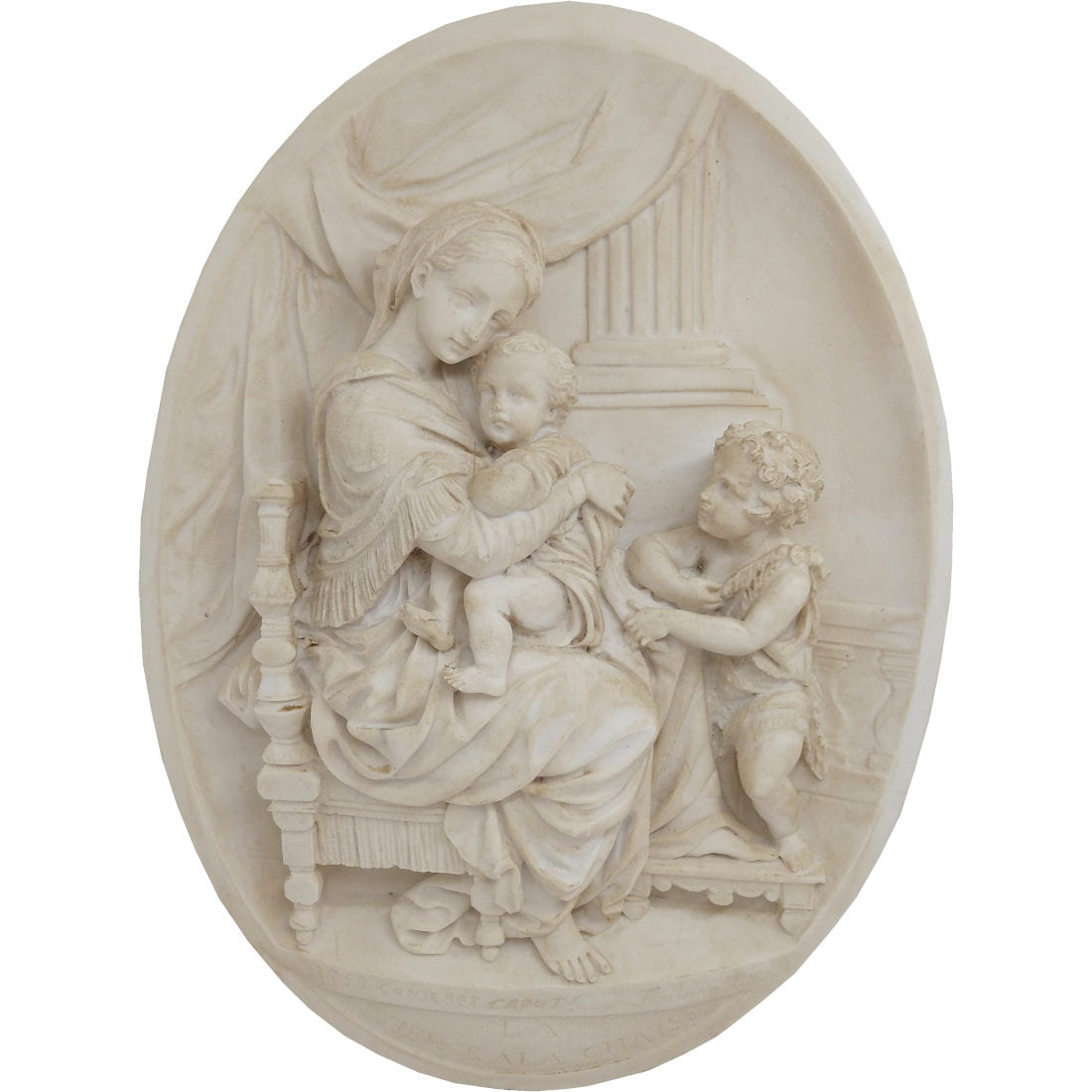 Virgen de la Silla | Cuadro de alabastro en relieve