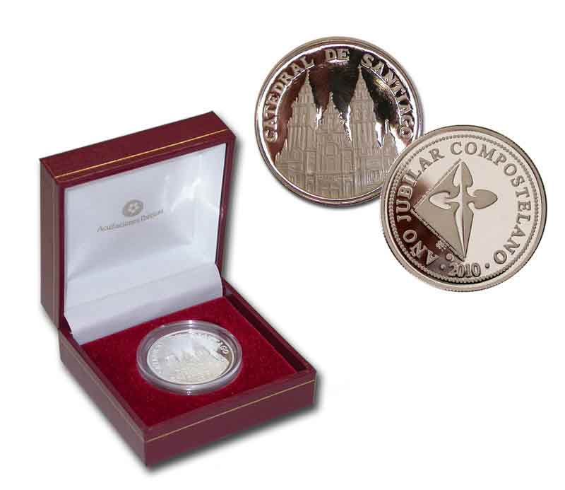 Moneda souvenir de plata de la Catedral de Santiago de Compostela