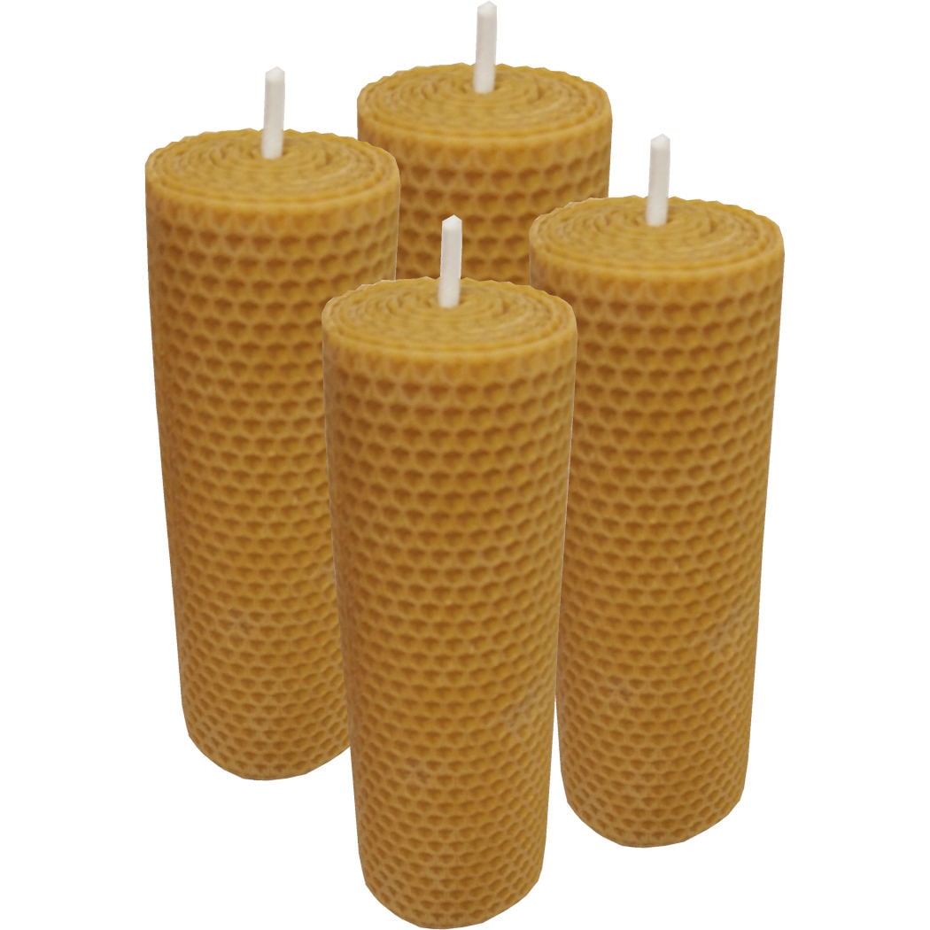 Velas decorativas de cera de abejas con aroma a miel para